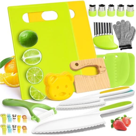28PCS Toddler Knife Set - Kids Knifes for Real Cooking, Montessori Kids Kitchen - Picture 1 of 8